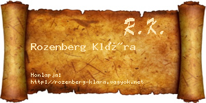 Rozenberg Klára névjegykártya